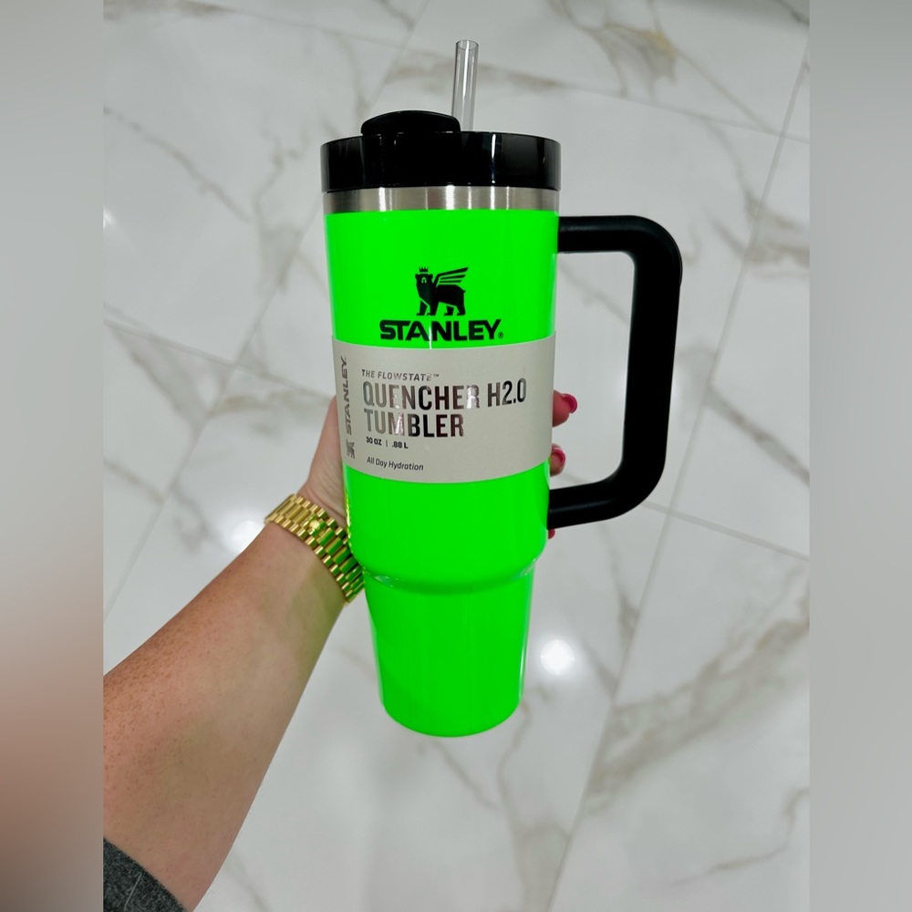 NWT NEON GREEN STANLEY CUP TUMBLER 30oz
